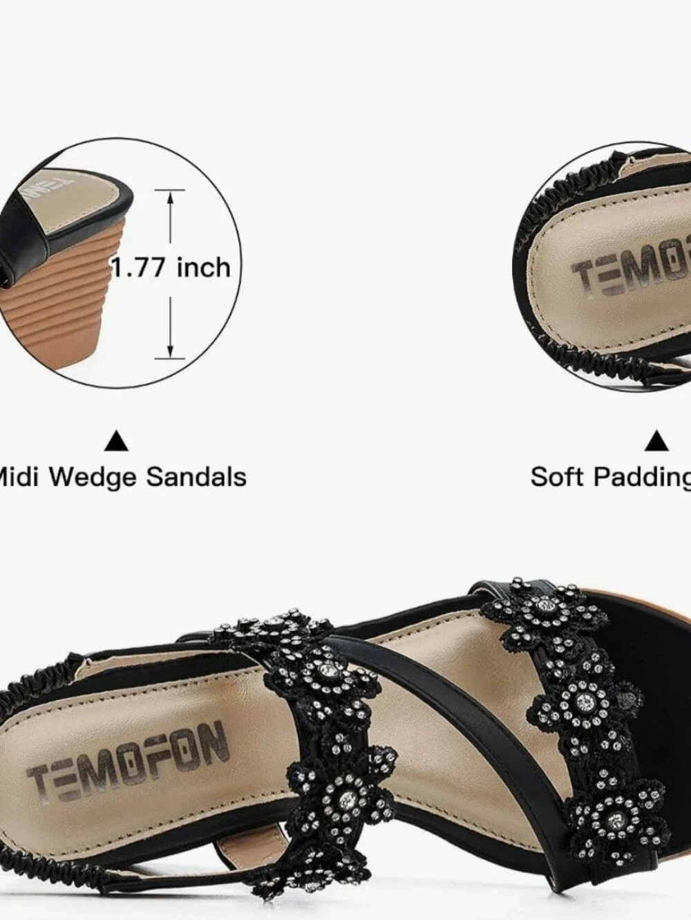 Temofon black wedge